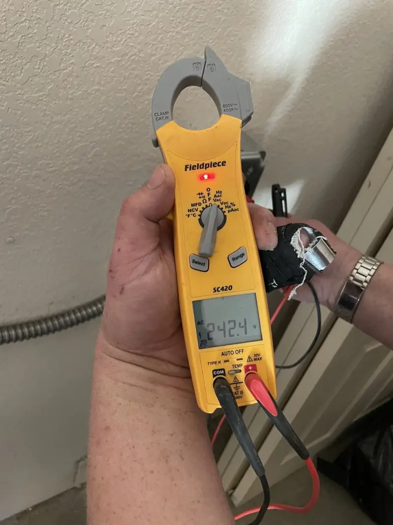 Voltage testing with clamp meter during Generator Installation in Missoula